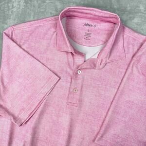 Johnnie-O Pink Performance Golf Polo Shirt Men Size Large Stretch Short Sleeve